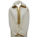 Malifawpc Ee1 Moroccan Cream Cotton Malifa Wool Blend Long Sleeve Hooded Jubba Thobe Djellaba (1)