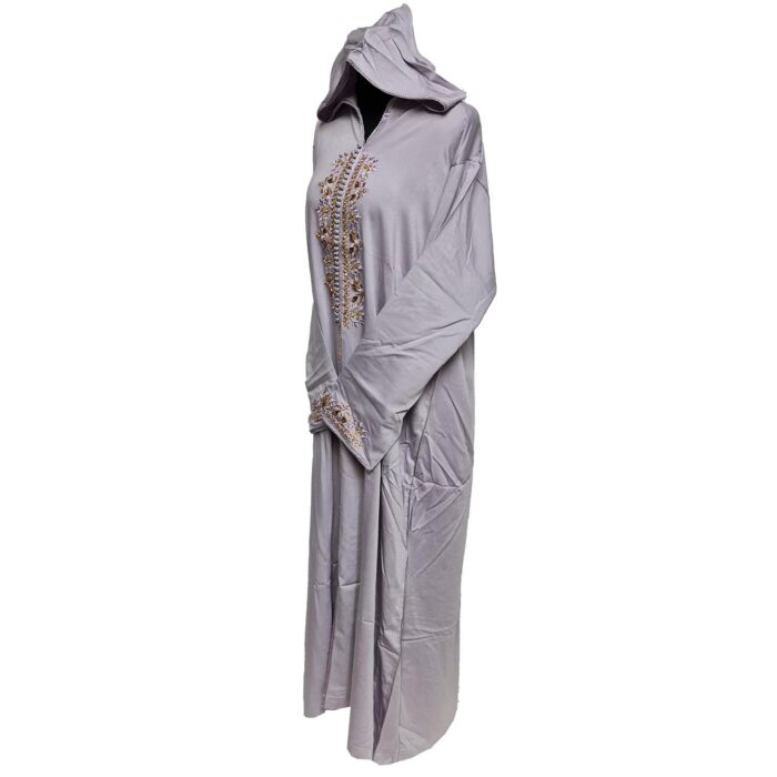 Malifawpic Lilc0038 Women's Moroccan Lilac Cotton Malifa Wool Blend Long Sleeve Hooded Djellaba Jalabiya (6)