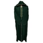 Malifgrnwpc N22 Moroccan Dark Green Cotton Malifa Wool Blend Long Sleeve Hooded Jubba Thobe Djellaba (10)