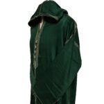 Malifgrnwpc N22 Moroccan Dark Green Cotton Malifa Wool Blend Long Sleeve Hooded Jubba Thobe Djellaba (13)