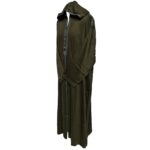 Malifolvwpc P24 Moroccan Olive Green Cotton Malifa Wool Blend Long Sleeve Hooded Jubba Thobe Djellaba (15)