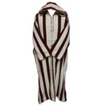Marstrpe Cmwbgdwpc 005 Moroccan Cashmere Wool Blend Beige Maroon Striped Hooded Thobe Djellaba (2)