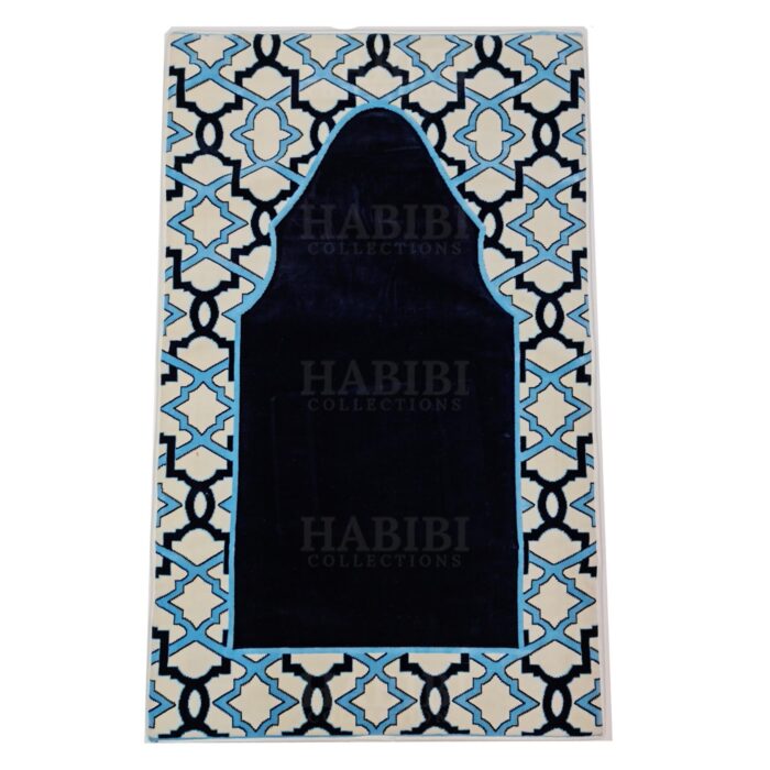 Matpad 005 Blue Beautiful Islamic High Quality Padded Prayer Mat With Matching Quran Cover Set Blue Navy Blue 230927