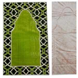 Matpad 007 Green Beautiful Islamic High Quality Padded Prayer Mat With Matching Quran Cover Set (1)