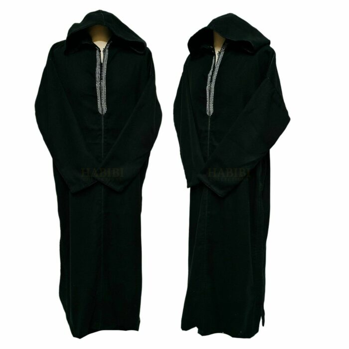 Mcashw D001 Moroccan Thick Winter Cashmere Wool Hooded Long Sleeves Thobe Djelleba (99)