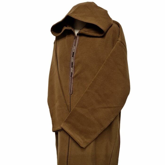 Mcashw E007 Brown Moroccan Thick Winter Cashmere Wool Hooded Long Sleeves Thobe Djelleba (24)