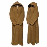Mcashw E008 Beige Moroccan Thick Winter Cashmere Wool Hooded Long Sleeves Thobe Djelleba (24)