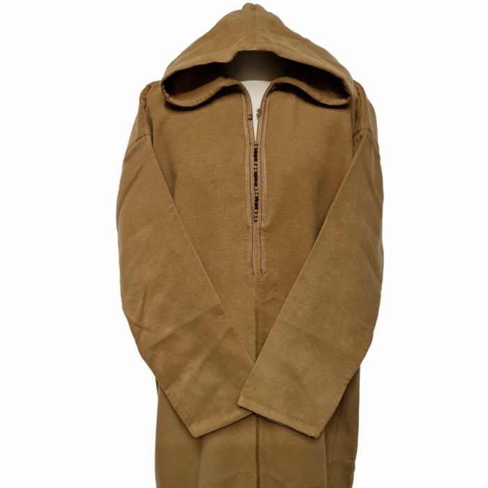 Mcashw E008 Beige Moroccan Thick Winter Cashmere Wool Hooded Long Sleeves Thobe Djelleba (40)