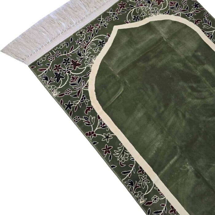 Minwalnew 24kb Haram Makki Green Multicoloured Prayer Mat Musalla Janamaz By Minwal Thick High Quality (4)
