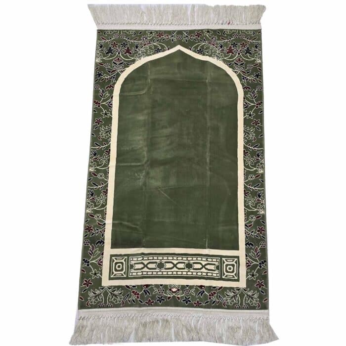 Minwalnew 24kb Haram Makki Green Multicoloured Prayer Mat Musalla Janamaz By Minwal Thick High Quality (6)