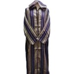 Cotton Men's Moroccan Hooded Long Sleeve Gold/Purple/Brown Thobe Jubba