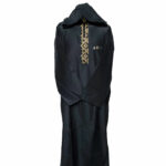 Moroccan Hooded Black/Gold Long Sleeve Thobe