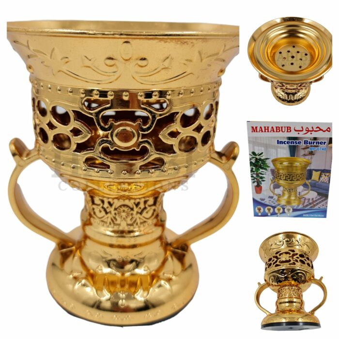 Mp 0748 Gold Gold Metal Incense Burner, Bakhoor Burner High Quality Magnetic Top 06 19t223506.159