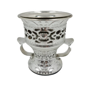 Mp 0754 Silver Silver Metal Incense Burner, Bakhoor Burner High Quality Magnetic Top0619 203104