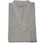 Msl009 Men Moroccan Short Sleeve V Neck Grey Thobe Jubba Kandora Dishdasha