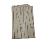 Msl035 Moroccan Beige V Neck Polyester Short Sleeves Thobe Jubba Kandora035