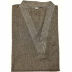 Msl042 Moroccan Brown V Neck Polyester Short Sleeves Thobe Jubba Kandora