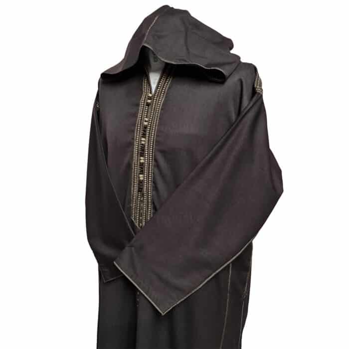 Msl1pc 004 High Quality Brown Moroccan Hooded Cotton Blend Thobe Jubba Djellaba (4)