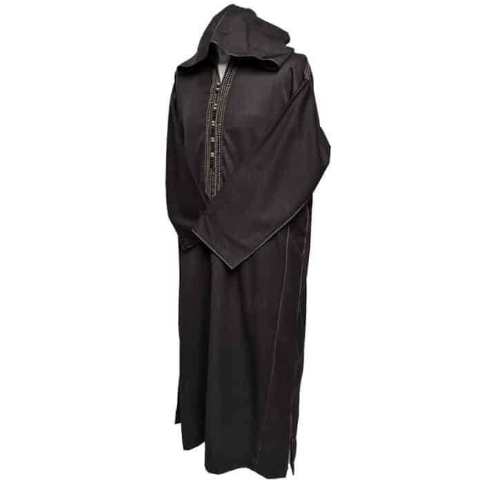 Msl1pc 004 High Quality Brown Moroccan Hooded Cotton Blend Thobe Jubba Djellaba (5)