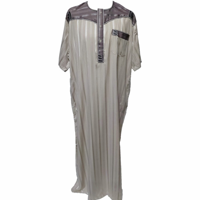 Moroccan Short Sleeve Beige Thobe by Al-Jabri