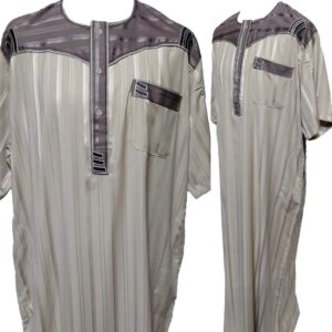 Moroccan Short Sleeve Beige Thobe by Al-Jabri