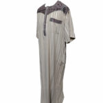 Moroccan Short Sleeve Beige Thobe by Al-Jabri