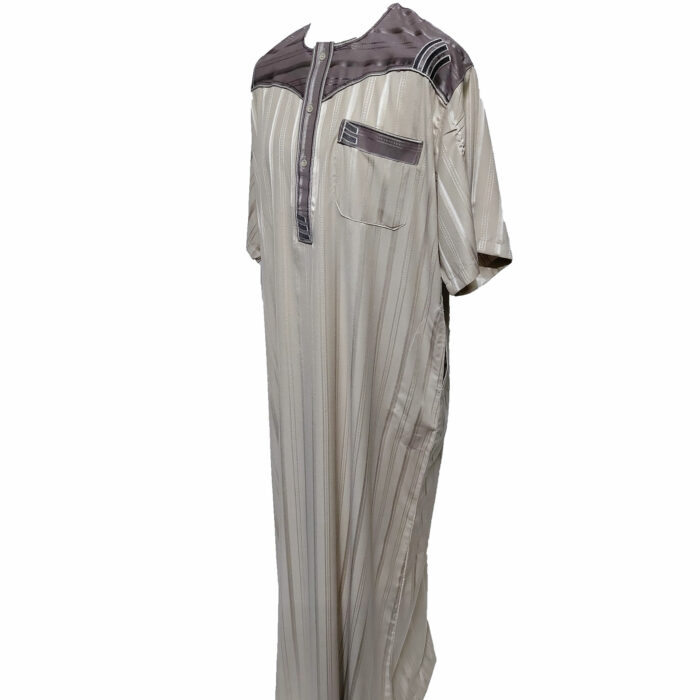 Moroccan Short Sleeve Beige Thobe by Al-Jabri