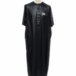Moroccan Shiny Hood Short Sleeve Black Thobe