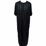 Moroccan Short Sleeve Black Thobe by Idrees