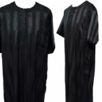 Moroccan Short Sleeve Black Thobe by Idrees