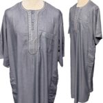 Moroccan Short Sleeve Grey Thobe