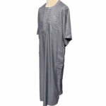 Moroccan Short Sleeve Grey Thobe