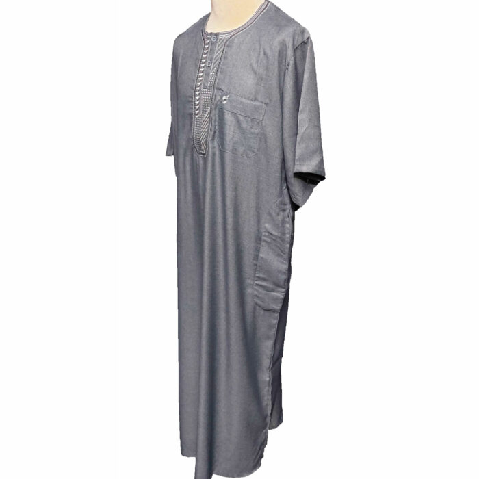 Moroccan Short Sleeve Grey Thobe