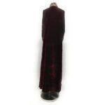 Moroccan Thick Velvet Maroon Long Maxi Dress Embroidered Abaya Robe Luxury Kaftan Jilbab