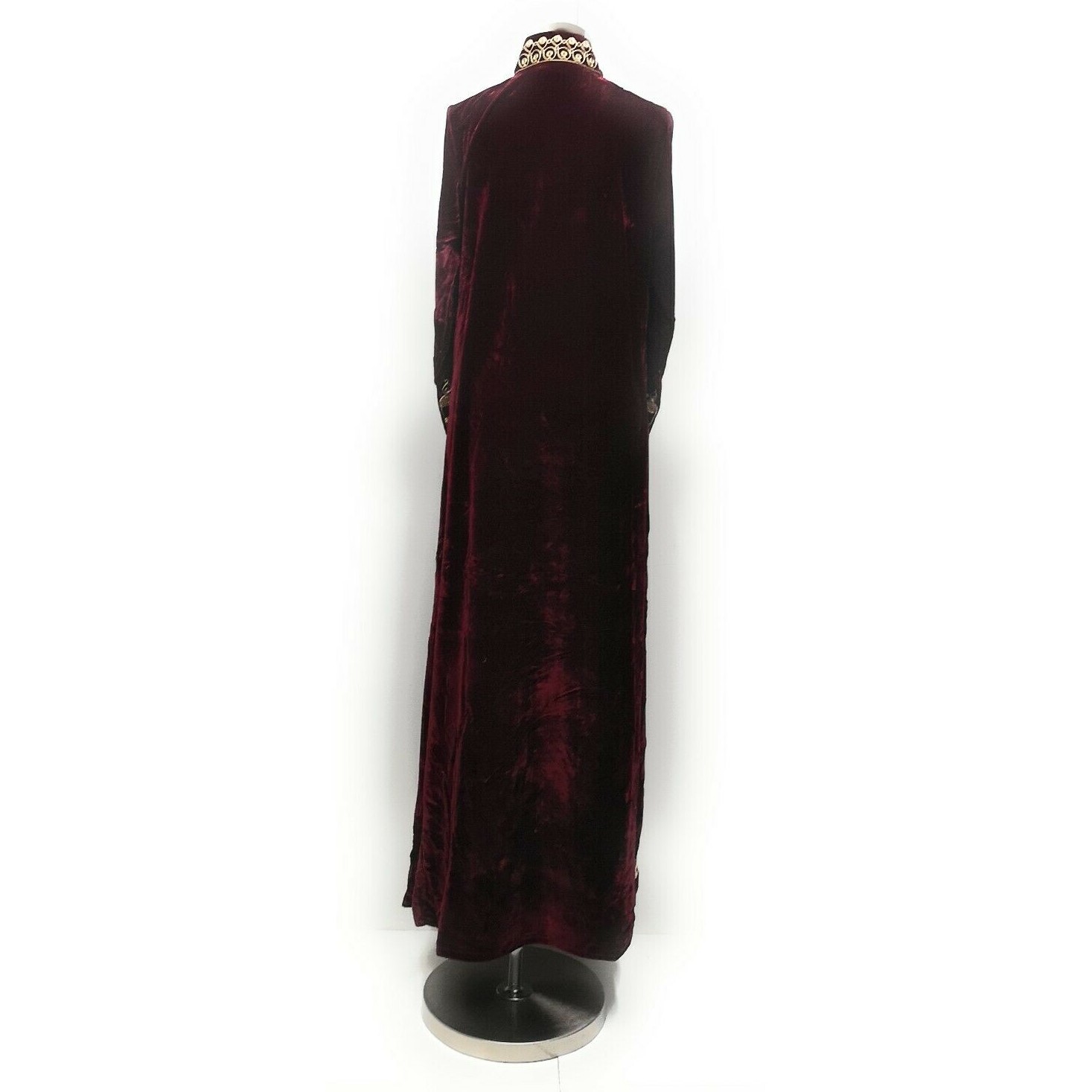 Details about   Moroccan Thick Velvet Maroon Long Maxi Dress Embroidered Abaya Robe Luxury XXXL 