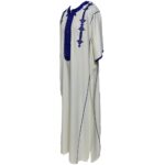Men Moroccan Cotton Blend Off White Cream Short Sleeves Thobe Jubba Kandora Dishdasha (17)