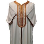 Men Moroccan Cream Short Sleeves Thobe Jubba Kandora Dishdasha (22)