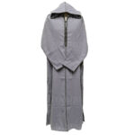 Men Moroccan Winter Wool Hooded Thobe Djelleba Jubba Light Grey Lgrya001