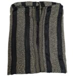 Men’s Black Striped Moroccan Long Sleeve Hooded Cotton Thobe Jubba Djellaba (1)