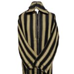 Men's Black Striped Moroccan Long Sleeve Hooded Cotton Thobe Jubba Djellaba (3)