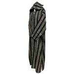 Men’s Black Striped Moroccan Long Sleeve Hooded Cotton Thobe Jubba Djellaba (5)