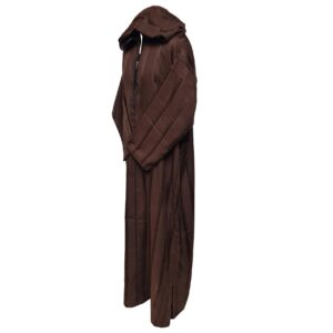 Men's Brown Striped Moroccan Long Sleeve Hooded Cotton Thobe Jubba Djellaba (1)