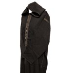 Men's Brown Striped Moroccan Long Sleeve Hooded Thick Cotton Blend Thobe Jubba Djellaba (4)