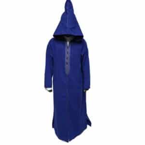 Men’s Cashmere Wool Blend Thick Royal Blue Moroccan Hooded Thobe Jubba Djellaba Adltsaed 0036 (7)