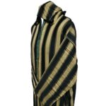 Men's Dark Green Beige Moroccan Long Sleeve Hooded Cotton Blend Thobe Jubba Djellaba (1)