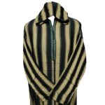 Men's Dark Green Beige Moroccan Long Sleeve Hooded Cotton Blend Thobe Jubba Djellaba (3)