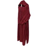 Men's Maroon Striped Moroccan Long Sleeve Hooded Cotton Thobe Jubba Djellaba (4)