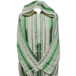 Men's Moroccan Green Cream Long Sleeve Hooded Cotton Blend Thobe Jubba Djellaba (3)