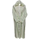 Men's Moroccan Green Cream Long Sleeve Hooded Cotton Blend Thobe Jubba Djellaba (6)