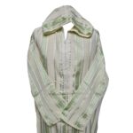 Men's Moroccan Green Cream Long Sleeve Hooded Cotton Blend Thobe Jubba Djellaba (7)